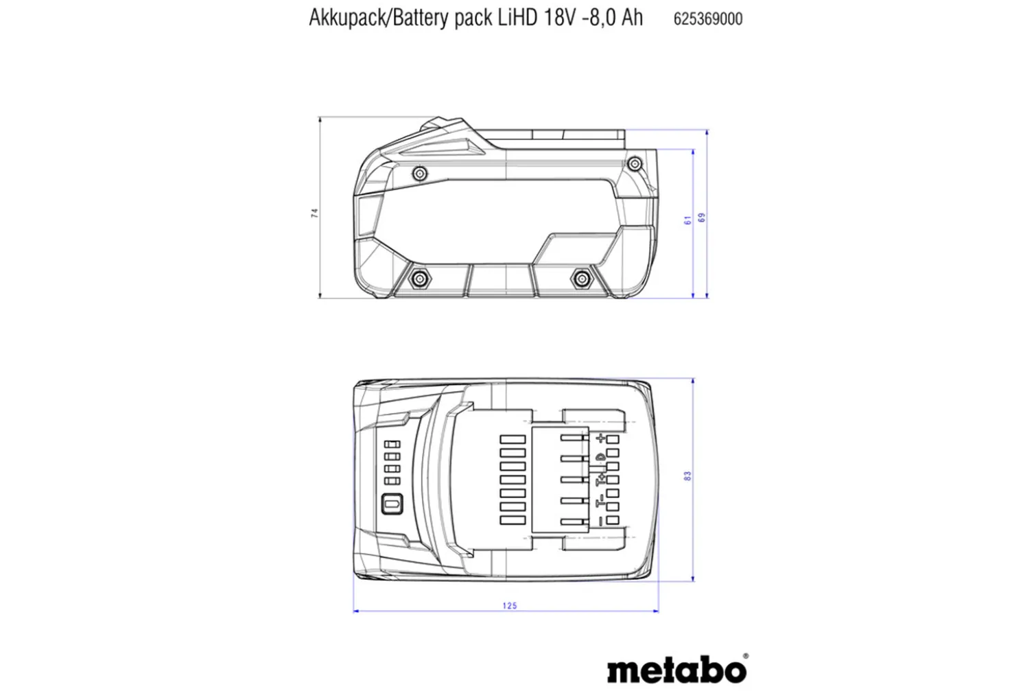 Akumulator Metabo LiHD 18V 8,0Ah