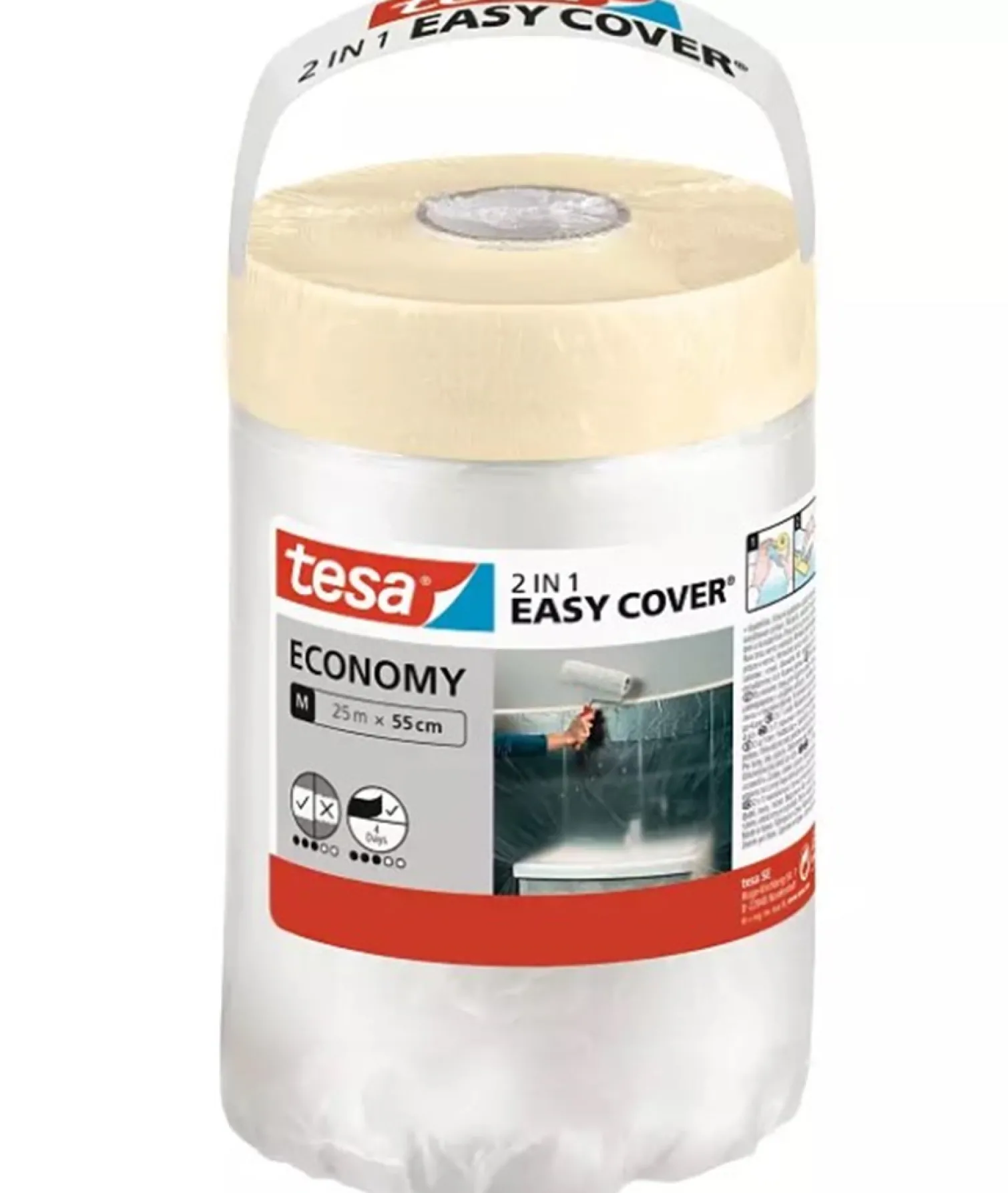 Antychlap folia z taśmą malarską Easy Cover UNIVERSAL 25m x 550mm Tesa 58882