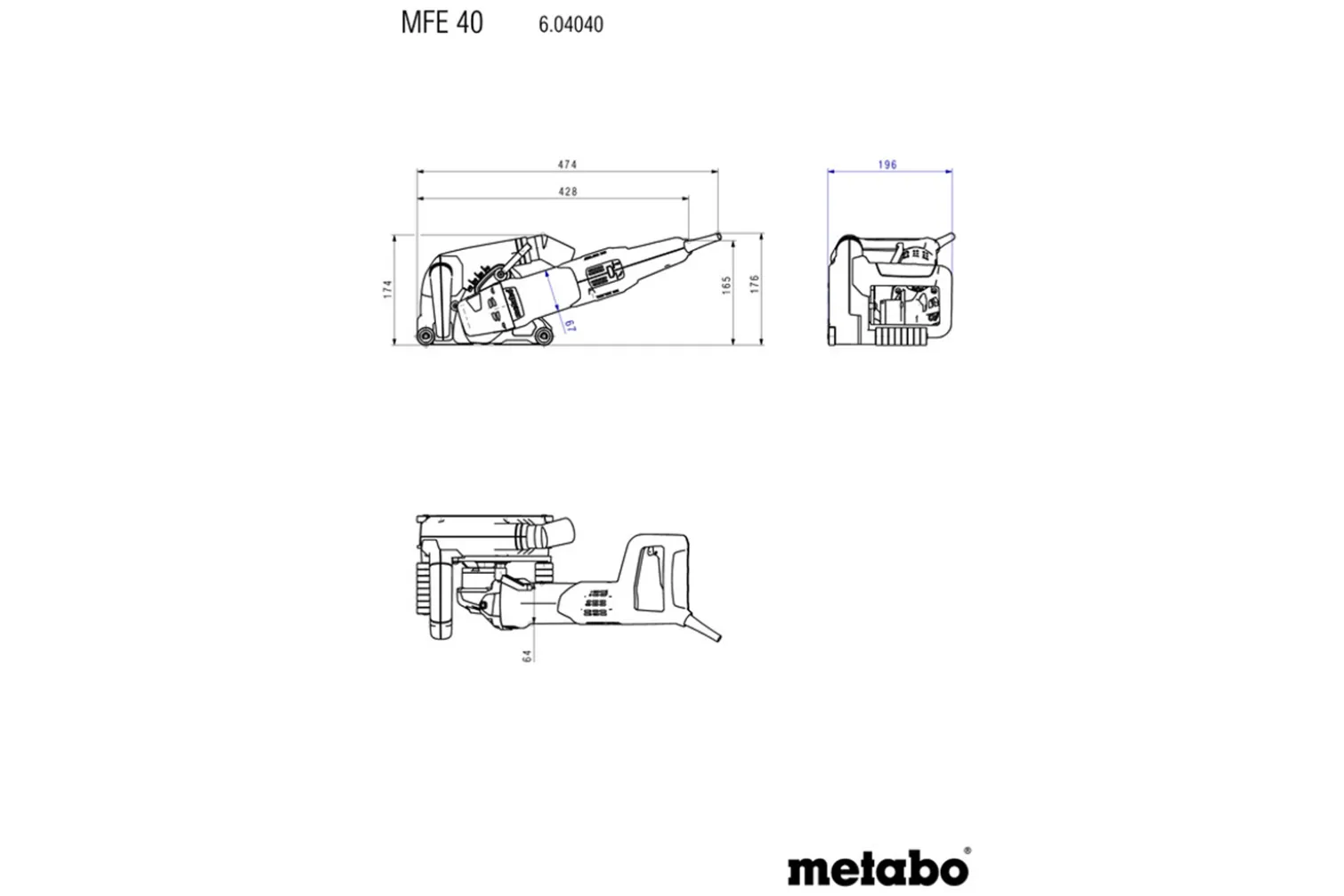 Bruzdownica Metabo MFE 40