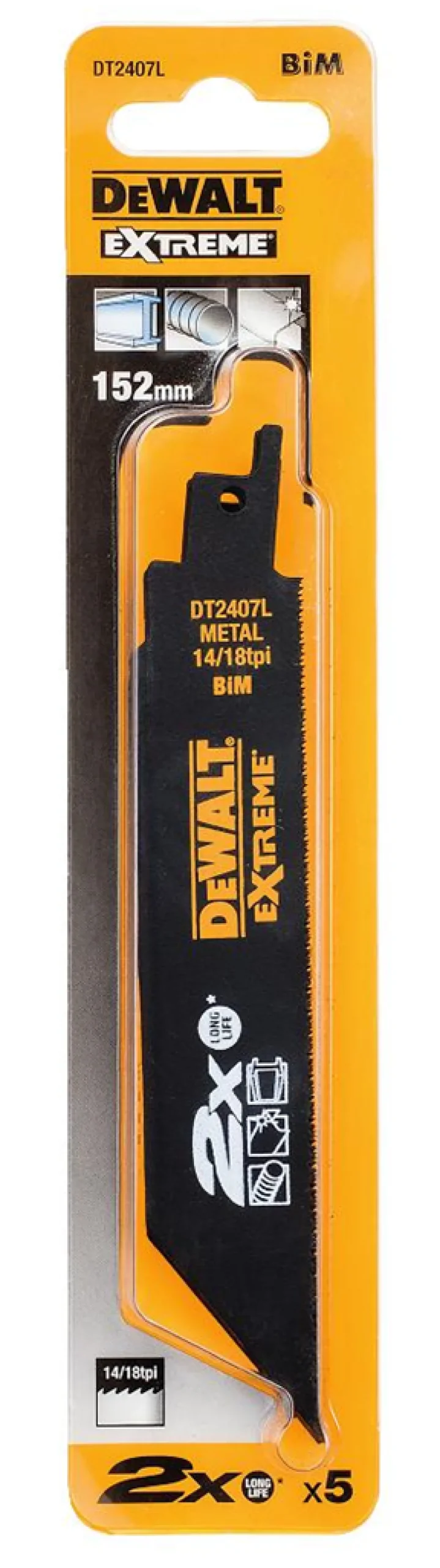 Brzeszczot do metalu 152mm (5szt.) DeWalt DT2407L