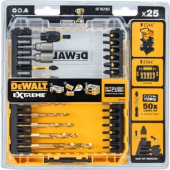 25-częściowy zestaw bitów udarowych Flextorq i wierteł do metalu DeWalt DT70735T