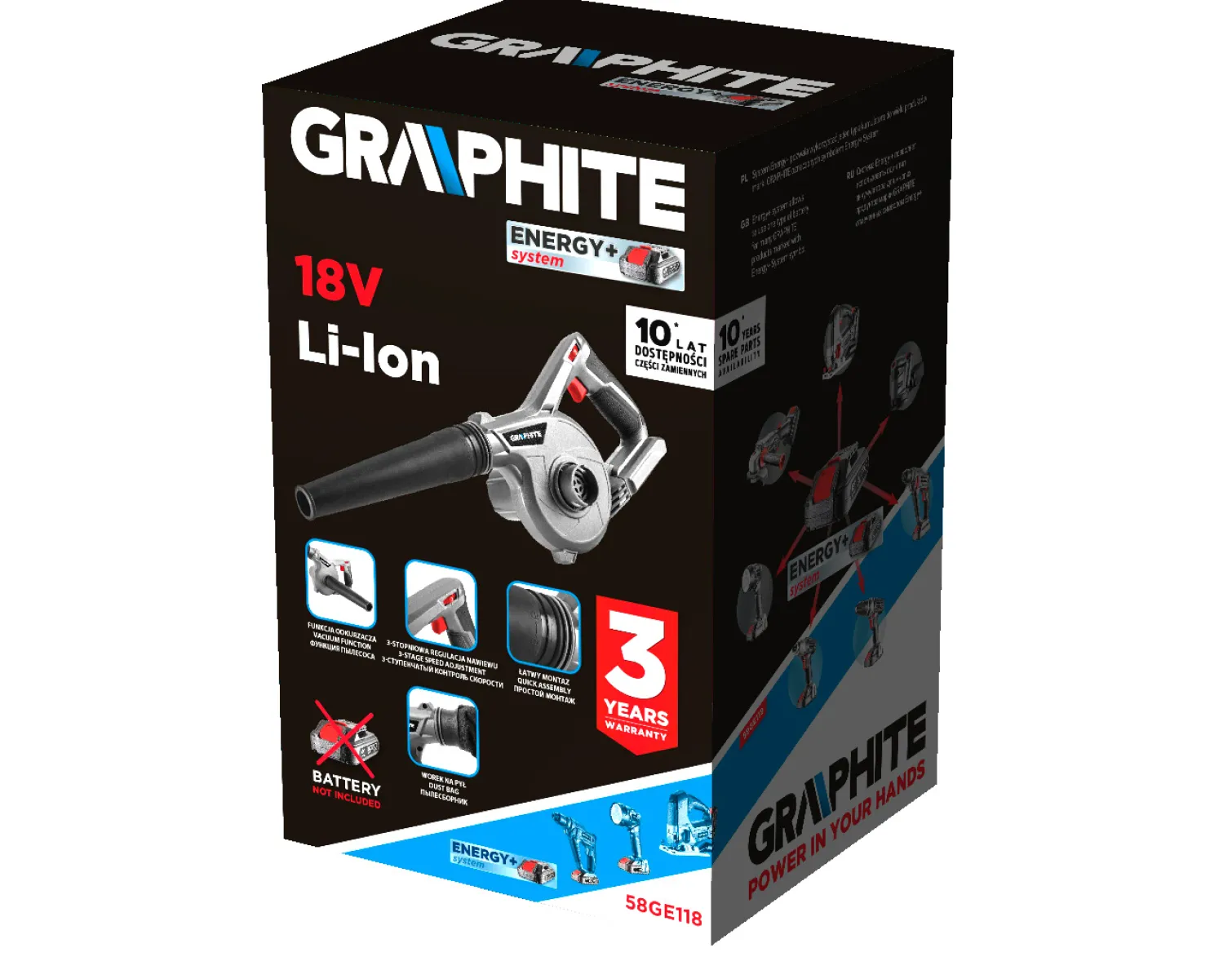 Dmuchawa do liści Graphite Energy+ 58GE118