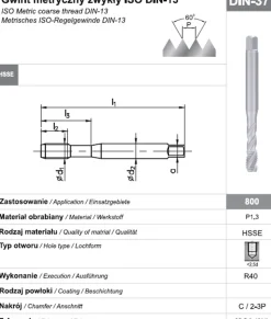 Gwintownik maszynowy wysokowydajny Fanar 8449