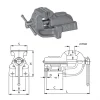 Imadło ślusarskie 1240-150L stałe z prowadzeniem pryzmowym Bison S.A. 5907412037981