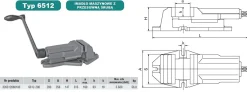 Imadło maszynowe 6512-200 z przesuwną śrubą Bison S.A. 5907412038971