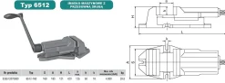 Imadło maszynowe 6512-160 z przesuwną śrubą Bison S.A. 5907412038964