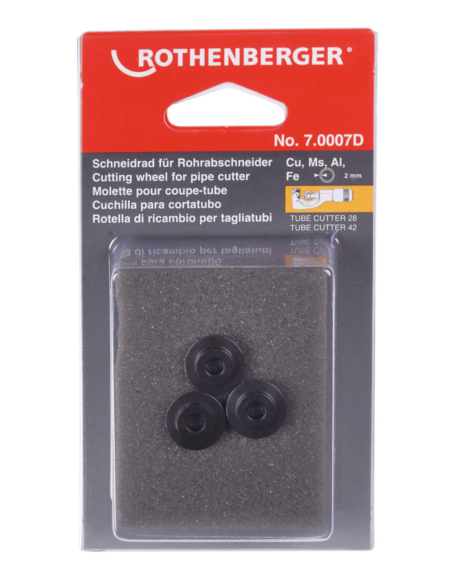 Kółko tnące do ROTRAC 28/42, 3szt. Rothenberger 70007D