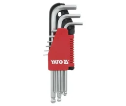Klucze hex kulka 9 części 1,5-10 mm długie CRV Yato YT-0506
