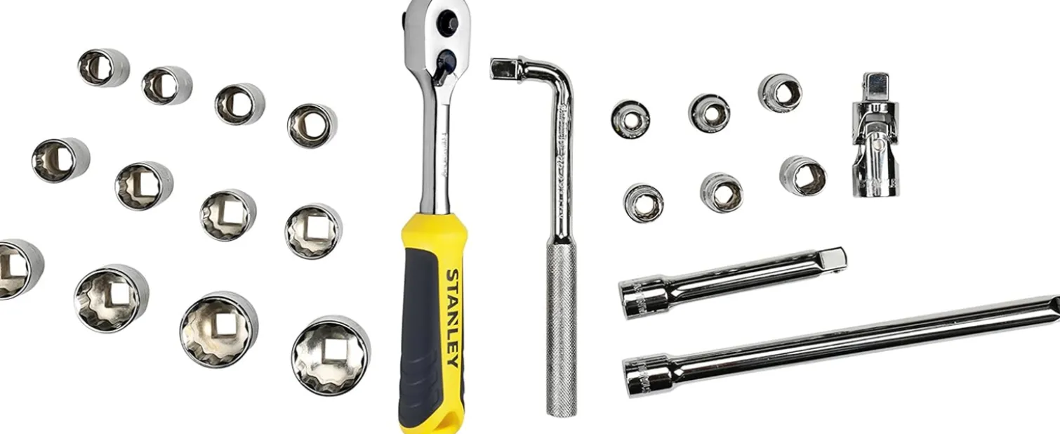 Klucze nasadowe 1/2" 12-kątne, wkład do Transmodule, zestaw 23 elementów Stanley STMT1-74726