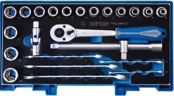 Klucze nasadowe 1/2" 6-kątne, zestaw 24 elementów King Tony 4524MRV05
