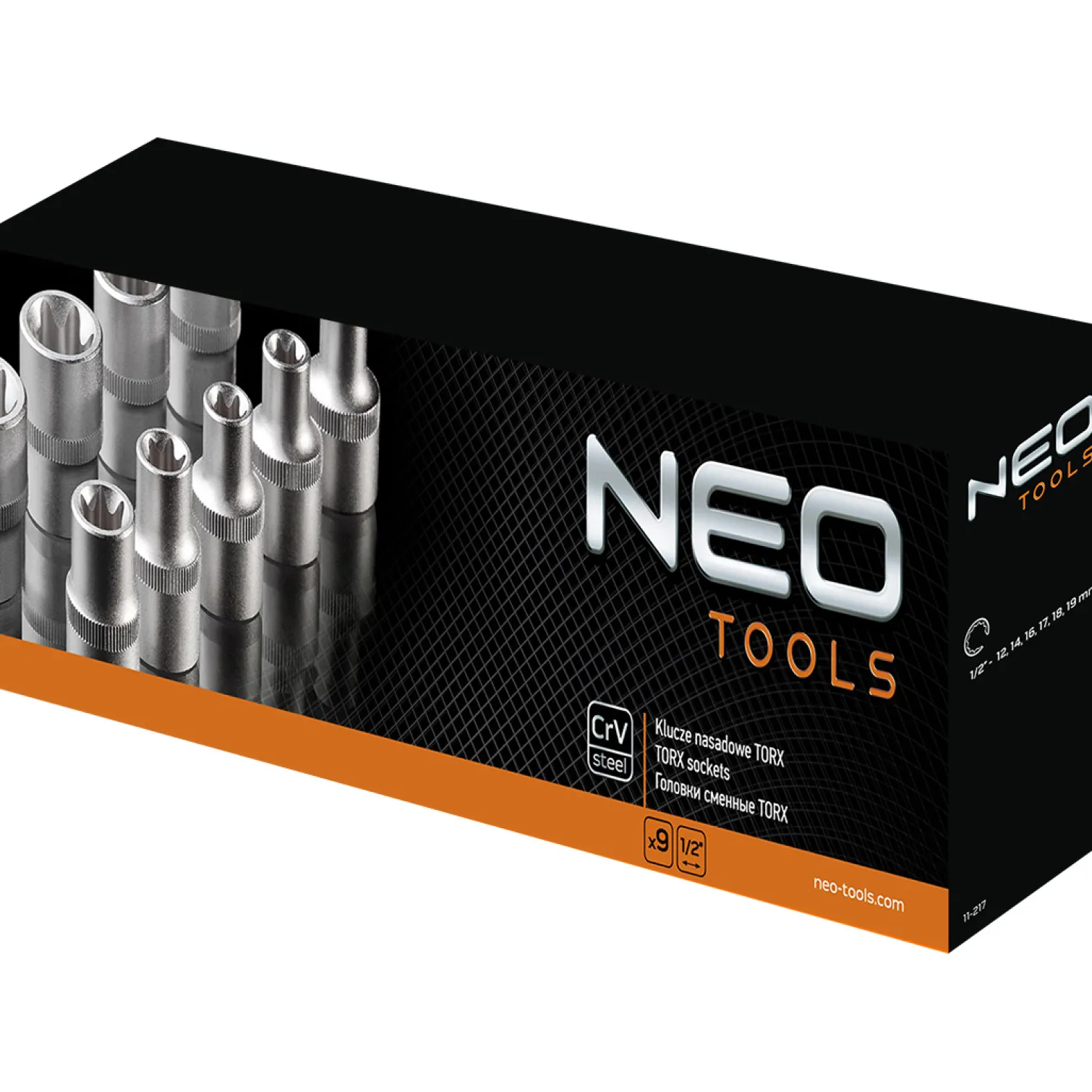 Klucze nasadowe 1/2" Torx zestaw 9 szt. Neo 08-649