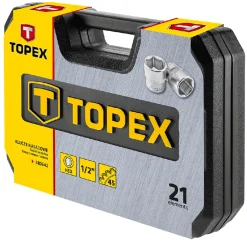 Klucze nasadowe 1/2" zestaw 21szt. Topex 38D642