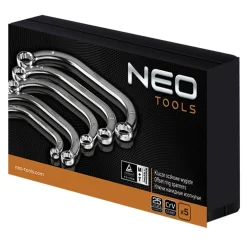 Klucze oczkowe wygięte 9-22mm, zestaw 5szt. Neo 09-176