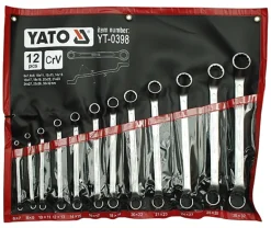 Klucze oczkowo-odgięte 6-32 mm 12 sztuk Yato YT-0398
