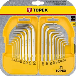 Klucze sześciokątne i Torx, zestaw 18szt. Topex 35D952