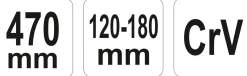 Klucz hakowy z noskiem 470mm Yato YT-01674