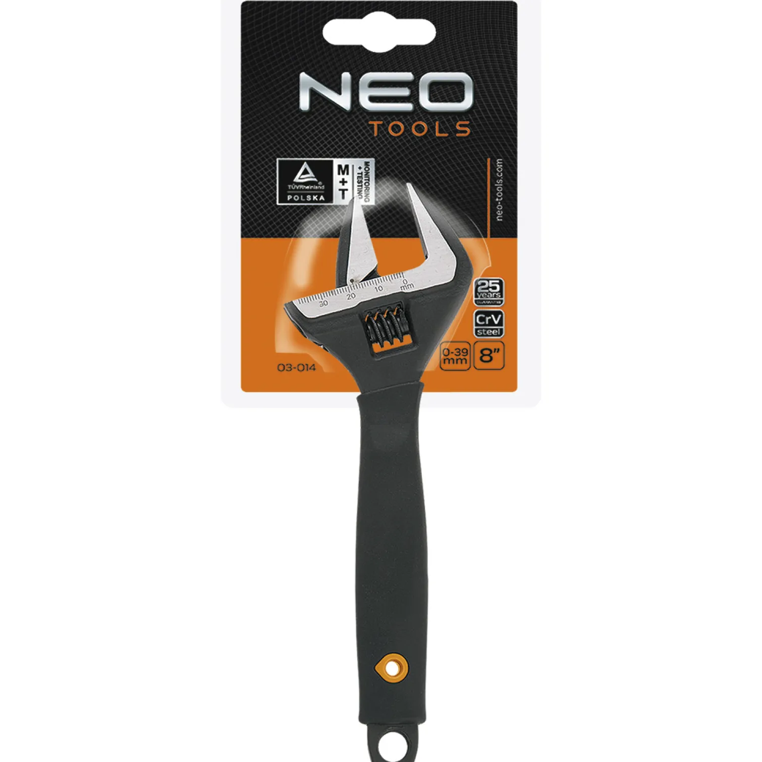 Klucz nastawny 200mm, zakres 0-38mm Neo 03-014