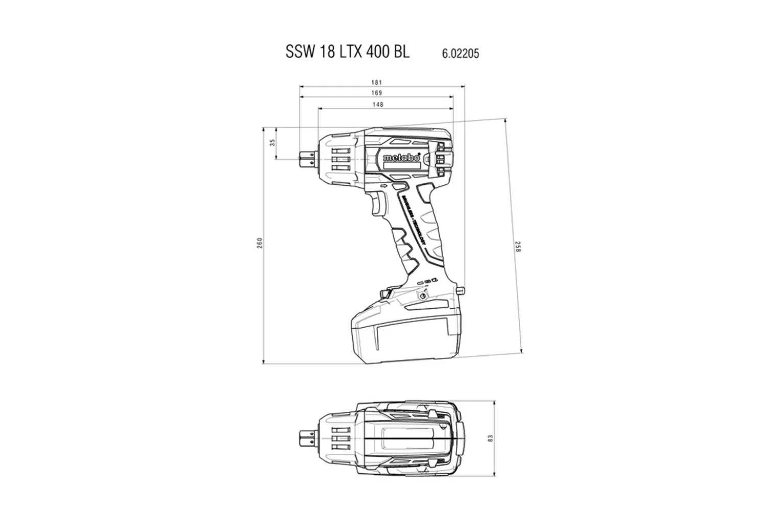 Klucz udarowy Metabo CAS SSW 18 LTX 400 BL 2x5.2Ah