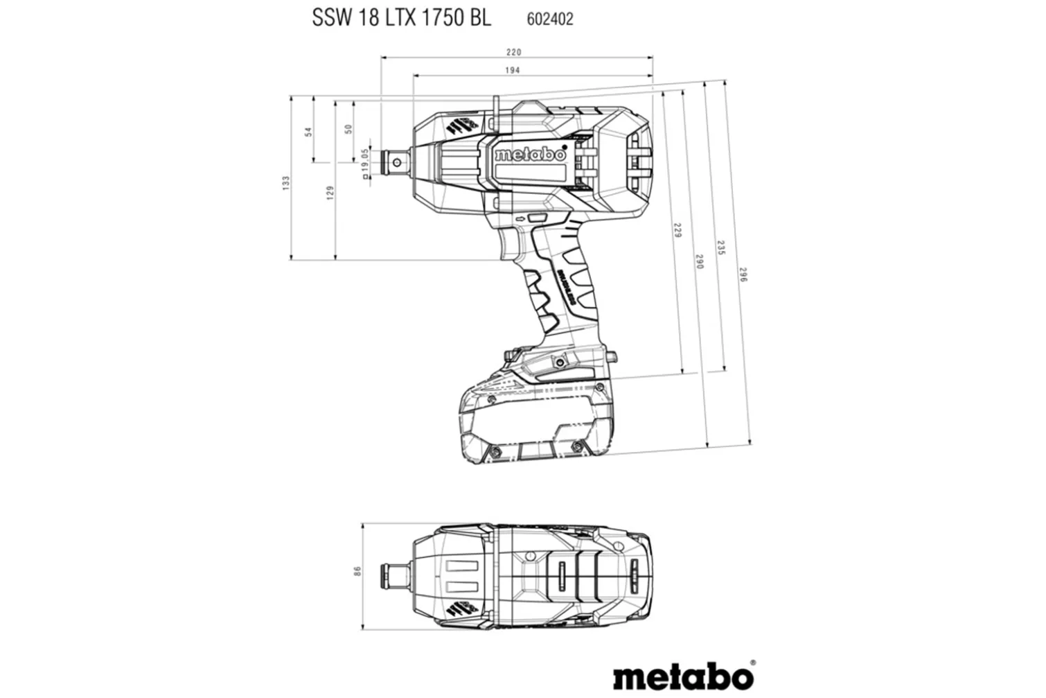 Klucz udarowy w walizce metaBOX Metabo CAS SSW 18 LTX 1750 BL