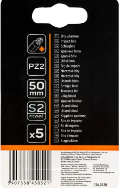 Końcówka wkrętakowa PZ2, 5szt. Neo 09-579