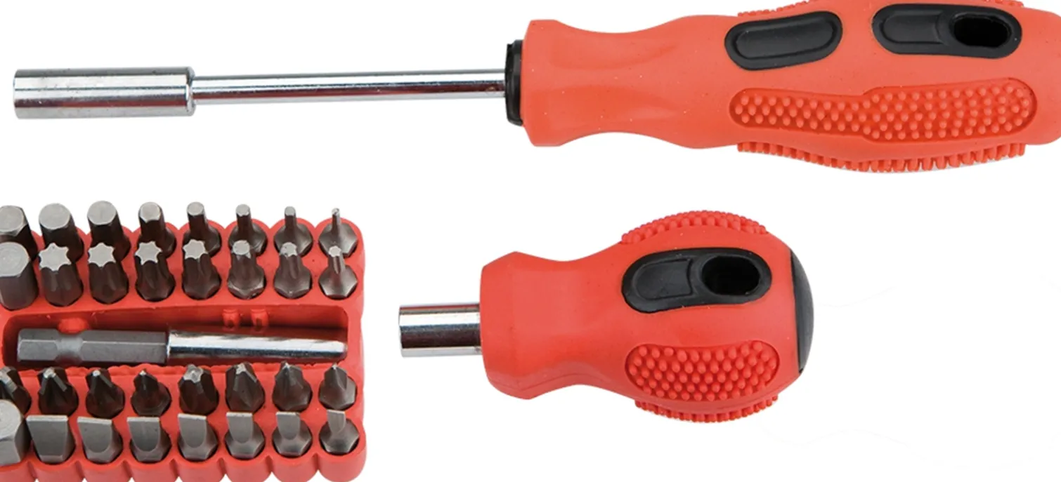 Końcówki wkrętakowe z uchwytami, zestaw 35szt. Top Tools 39D456