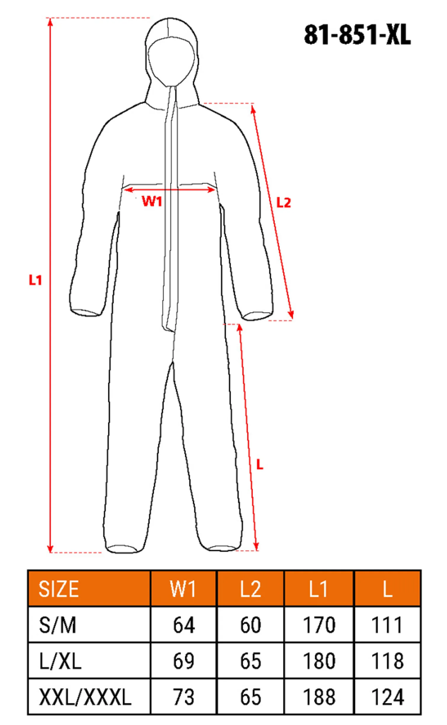 Kombinezon ochronny PP+PE, rozmiar L/XL Neo 81-851-XL