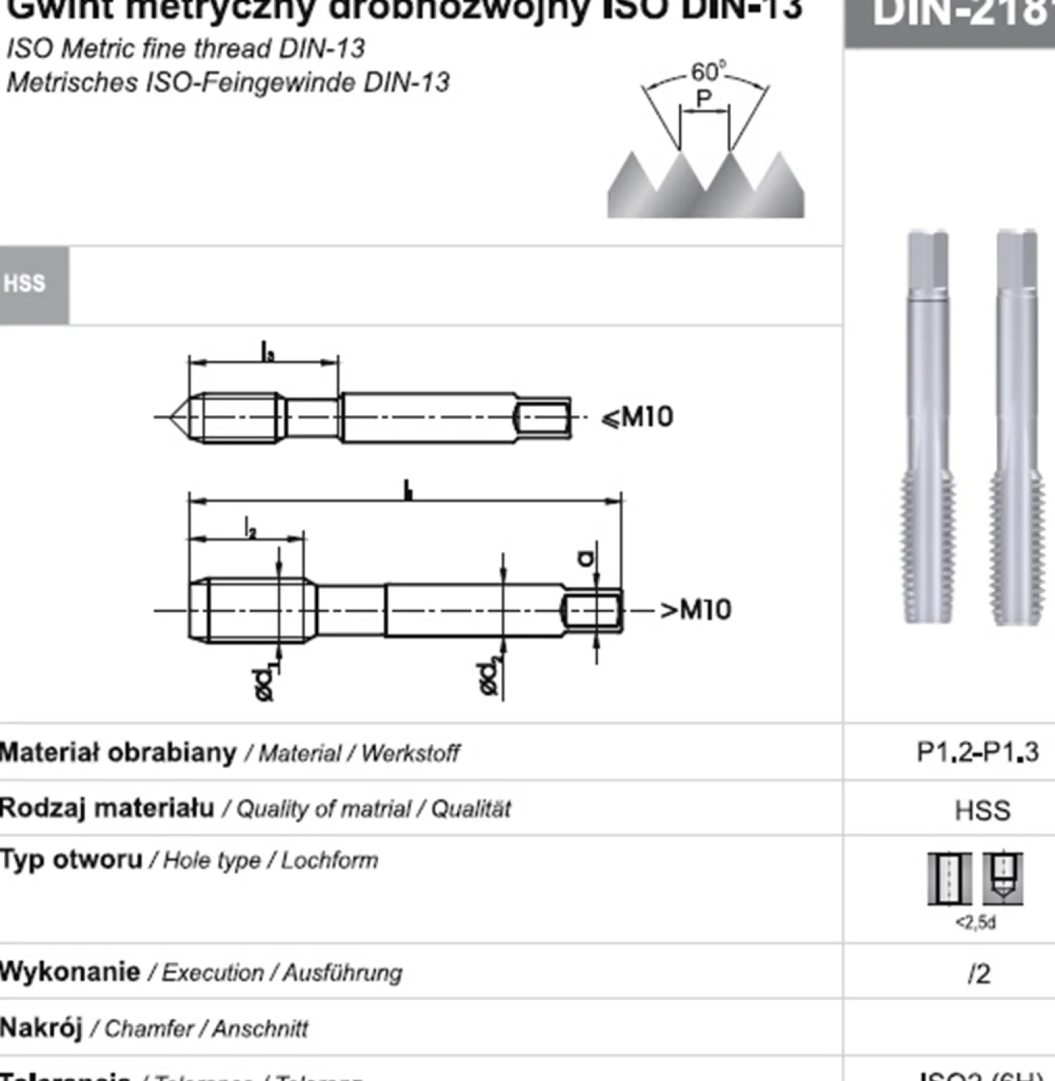 Komplet gwintowników ręcznych drobnozwojnych Fanar 153690