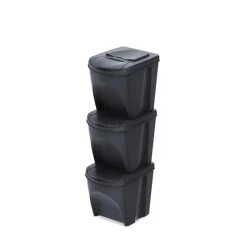 Kosz na śmieci ECO SET3 - antracytowy ECO Prosperplast IKWB25S3W-S433W