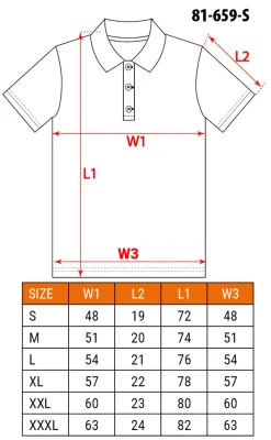 Koszulka polo DENIM, czarna, rozmiar S Neo 81-659-S
