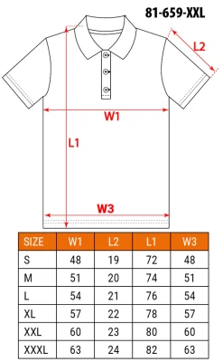 Koszulka polo DENIM, czarna, rozmiar XXL Neo 81-659-XXL