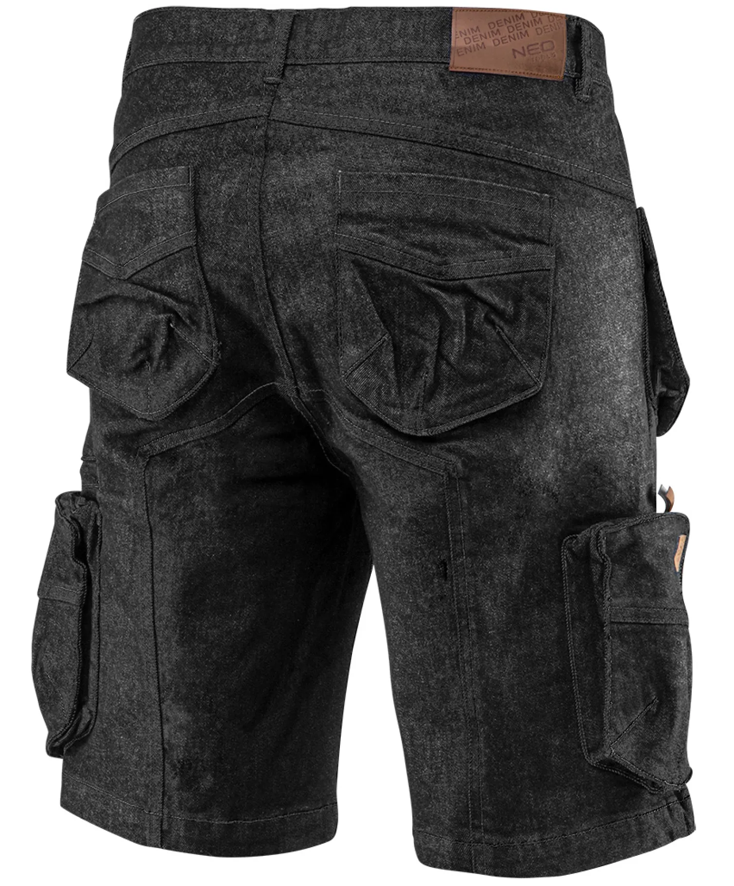 Krótkie spodenki robocze DENIM, czarne, rozmiar L Neo 81-273-L
