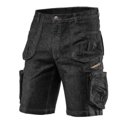 Krótkie spodenki robocze DENIM, czarne, rozmiar L Neo 81-273-L
