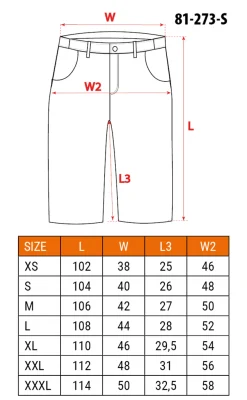 Krótkie spodenki robocze DENIM, czarne, rozmiar S Neo 81-273-S