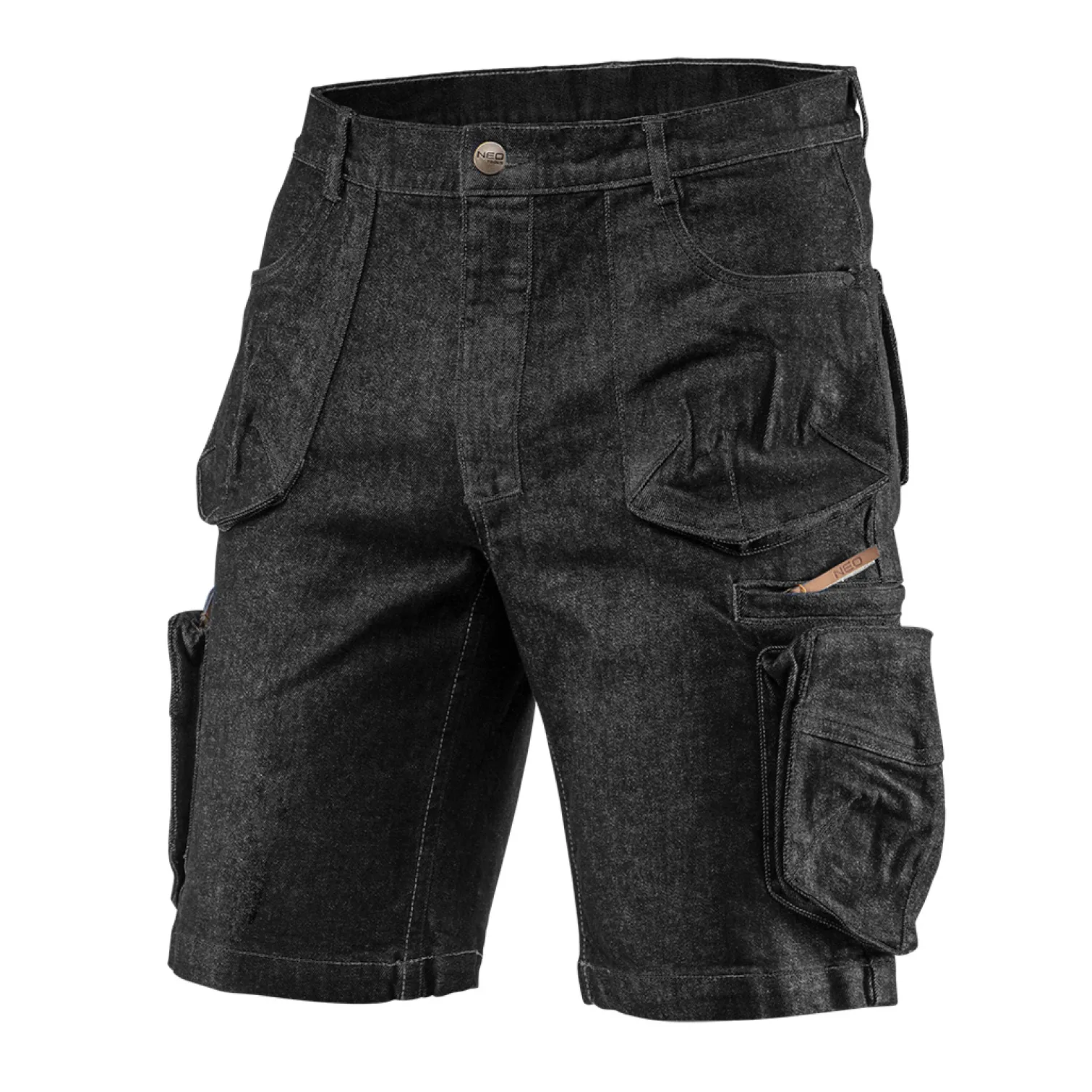Krótkie spodenki robocze DENIM, czarne, rozmiar S Neo 81-273-S