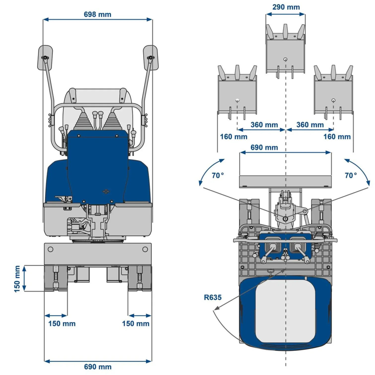 Minikoparka Scheppach EXC815
