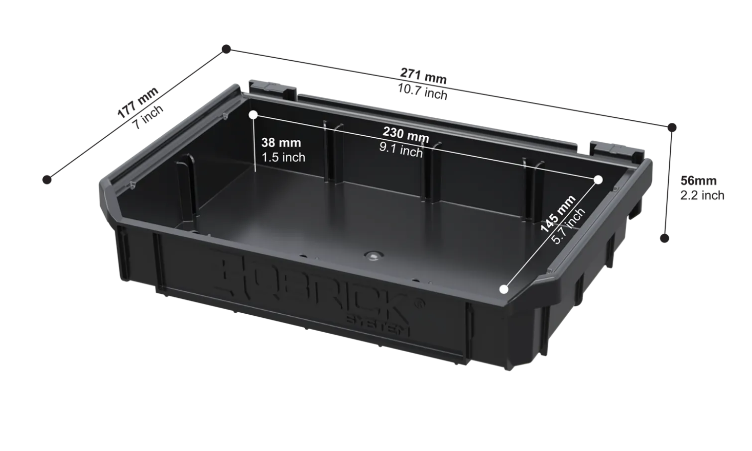 Modułowe półki Qbrick System Custom TOOLBOX SHELF SET