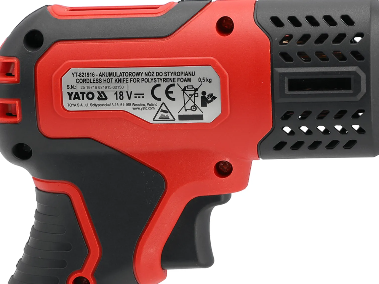 Nóż do styropianu Yato YT-821915 1x4.0Ah