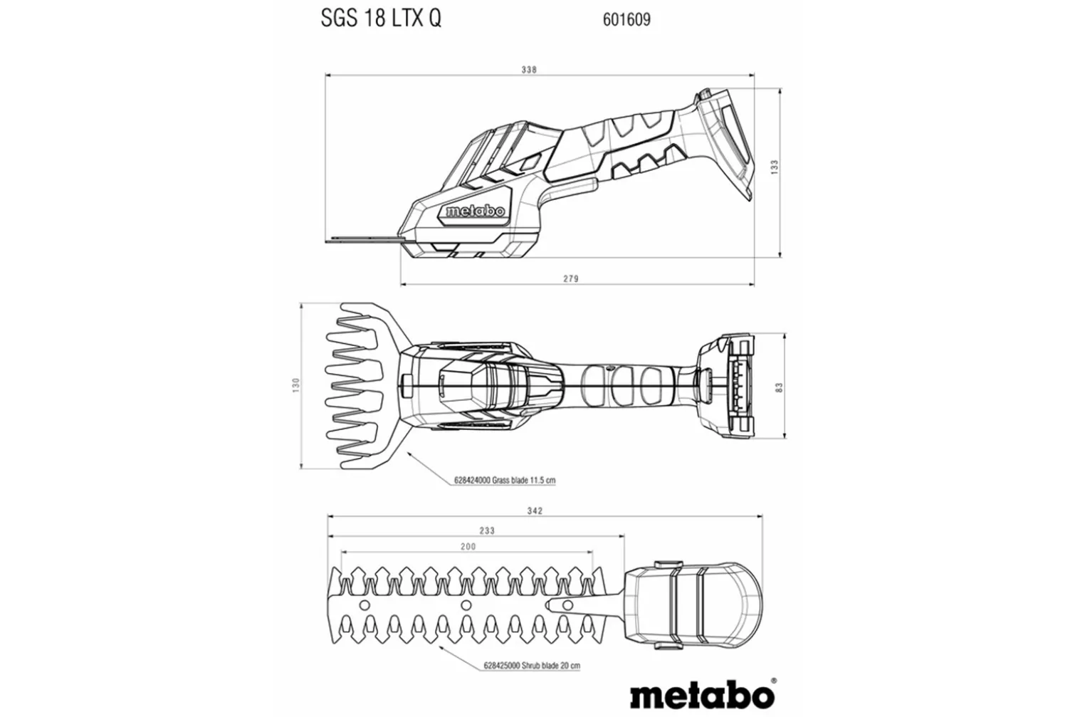 Nożyce do trawy i żywopłotu Metabo SGS 18 LTX Q
