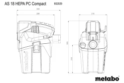 Odkurzacz przemysłowy Metabo AS 18 HEPA PC COMPACT