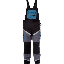 Ogrodniczki robocze czarno-szaro-turkusowe z odblaskami 3XL ce Lahti Pro L4060206