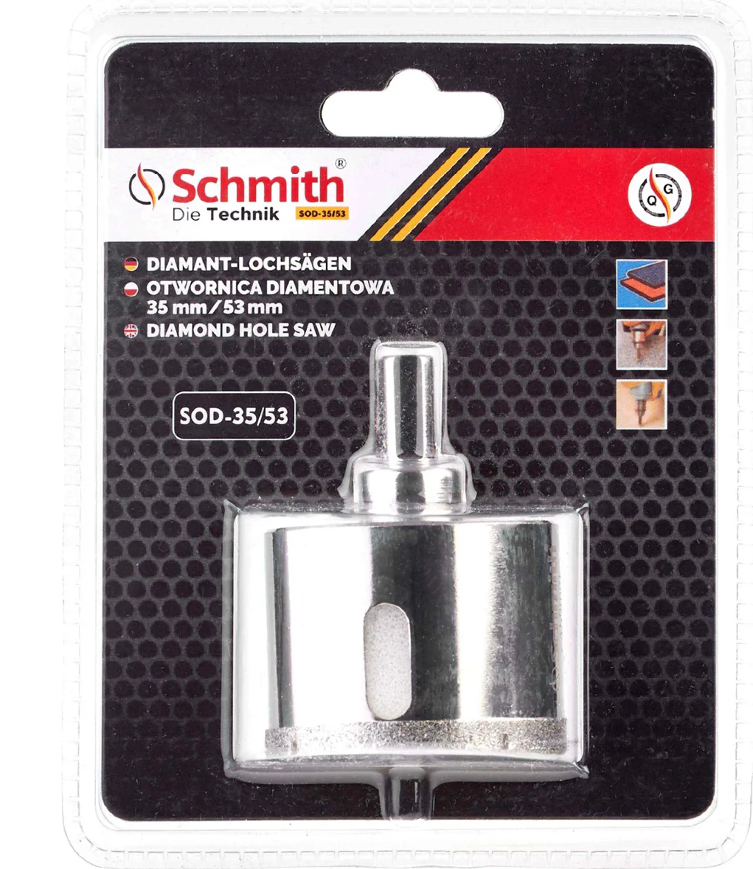 Otwornica diamentowa 35 - 74mm Schmith SOD-35/74