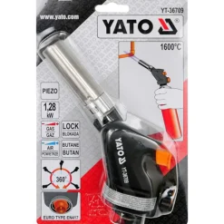Palnik gazowy z zapłonem piezo o mocy 1.28kw Yato YT-36709