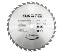 Piła tarczowa z węglikiem 400x30mm Z32 Yato YT-6085