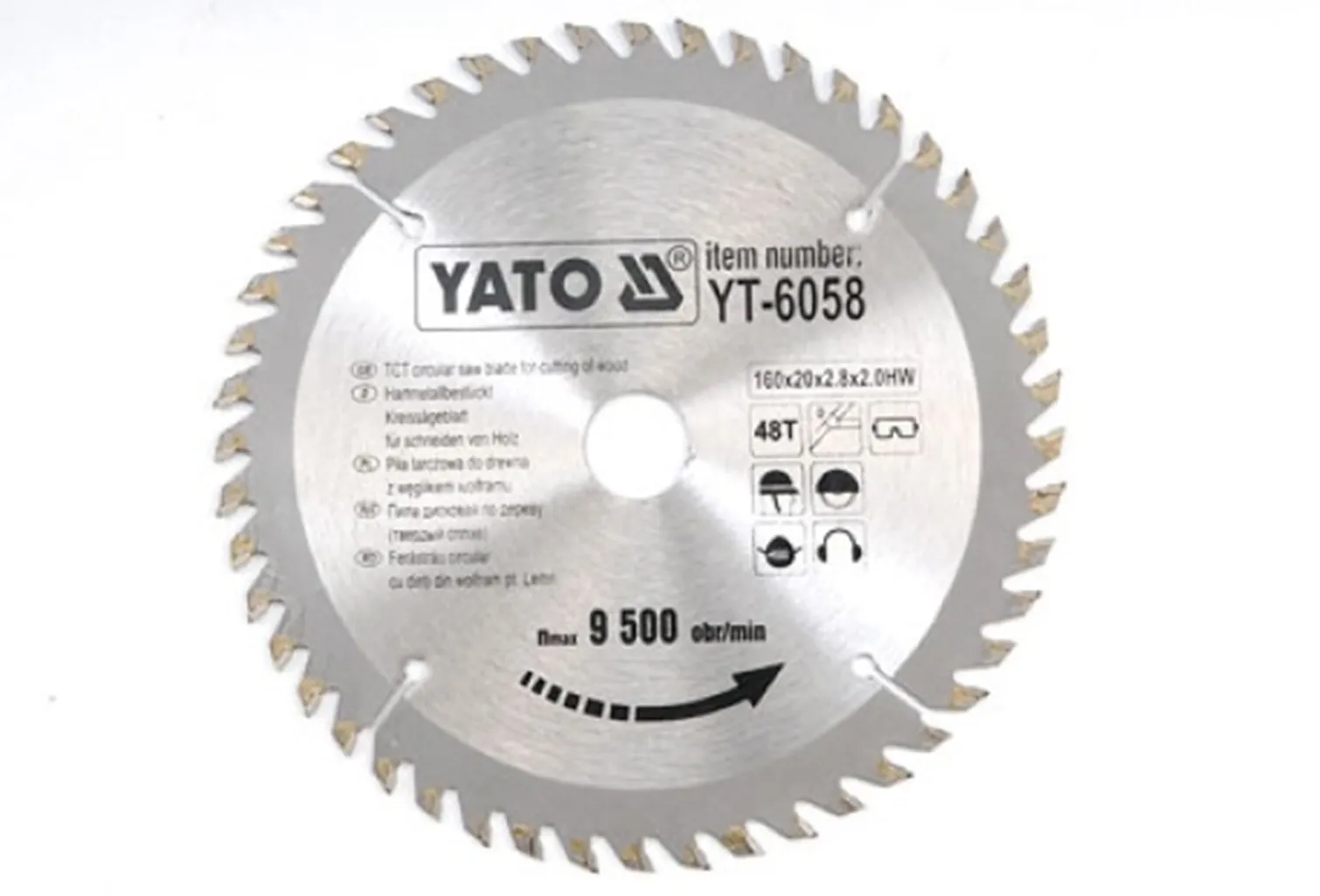 Piła tarczowa z węglikiem 160x20mm Z48 Yato YT-6058