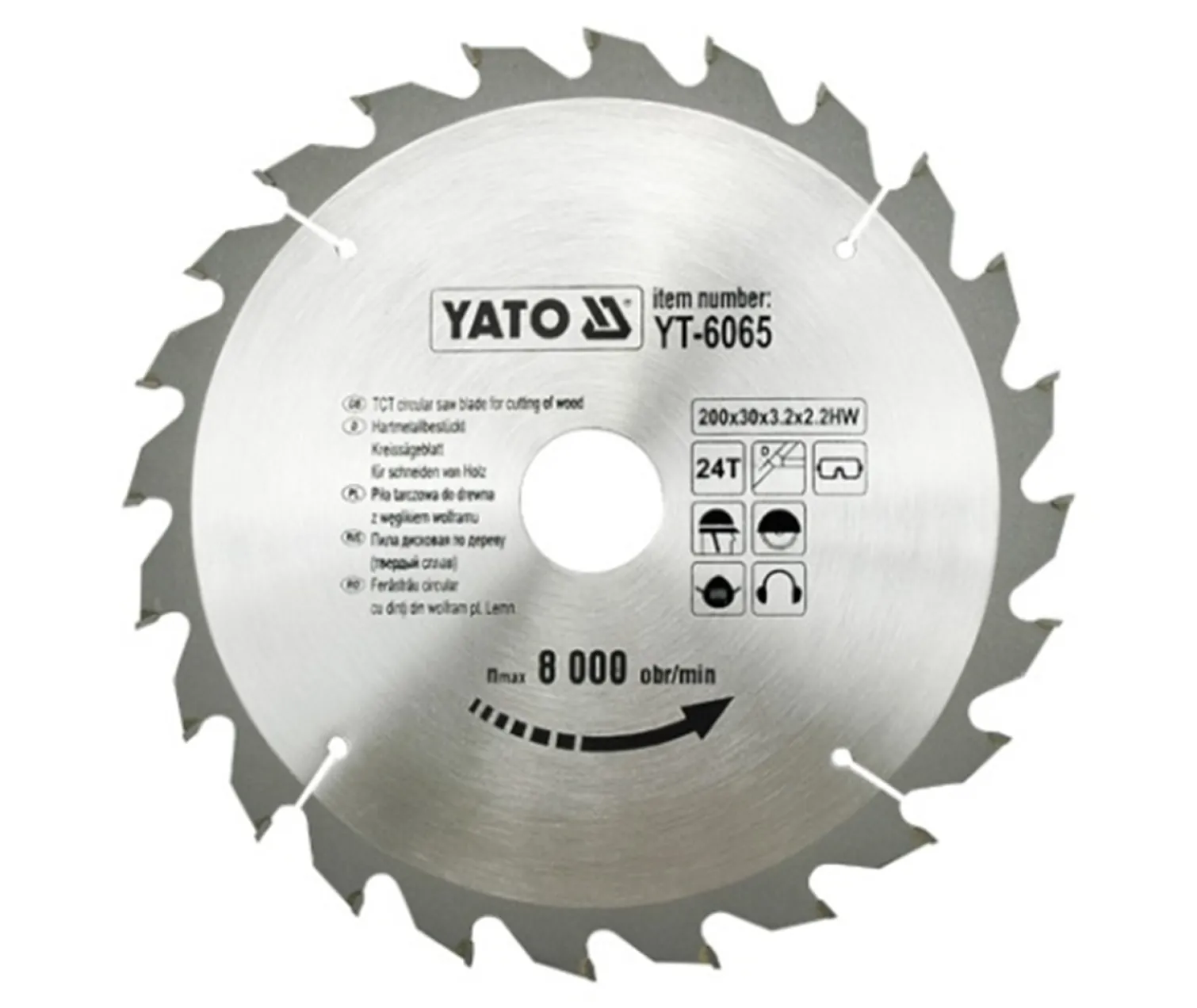 Piła tarczowa z węglikiem 200 x 24 x 30 mm Yato YT-6065