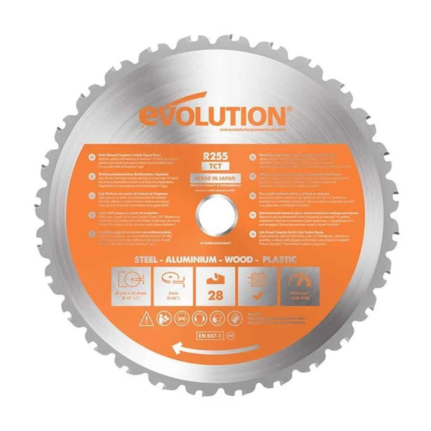Piła widiowa TCT wielozadaniowa RAGE 255x25,4mm Z28 Evolution EVO-255-MULTI