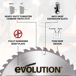 Piła zębata 255mm Evolution EVO-FW255TCT-60