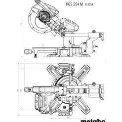 Pilarka ukośnica ze stołem Metabo KGS 254 M + KSU 251