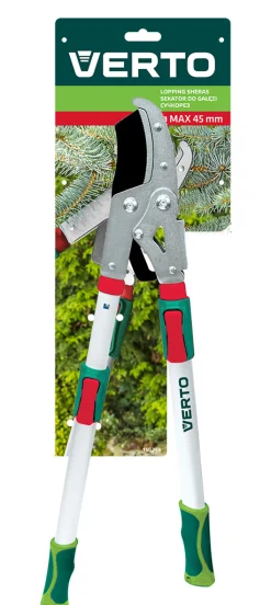 Sekator do gałęzi kowadełkowy, uchwyty aluminiowe, teleskopowe Verto 15G259