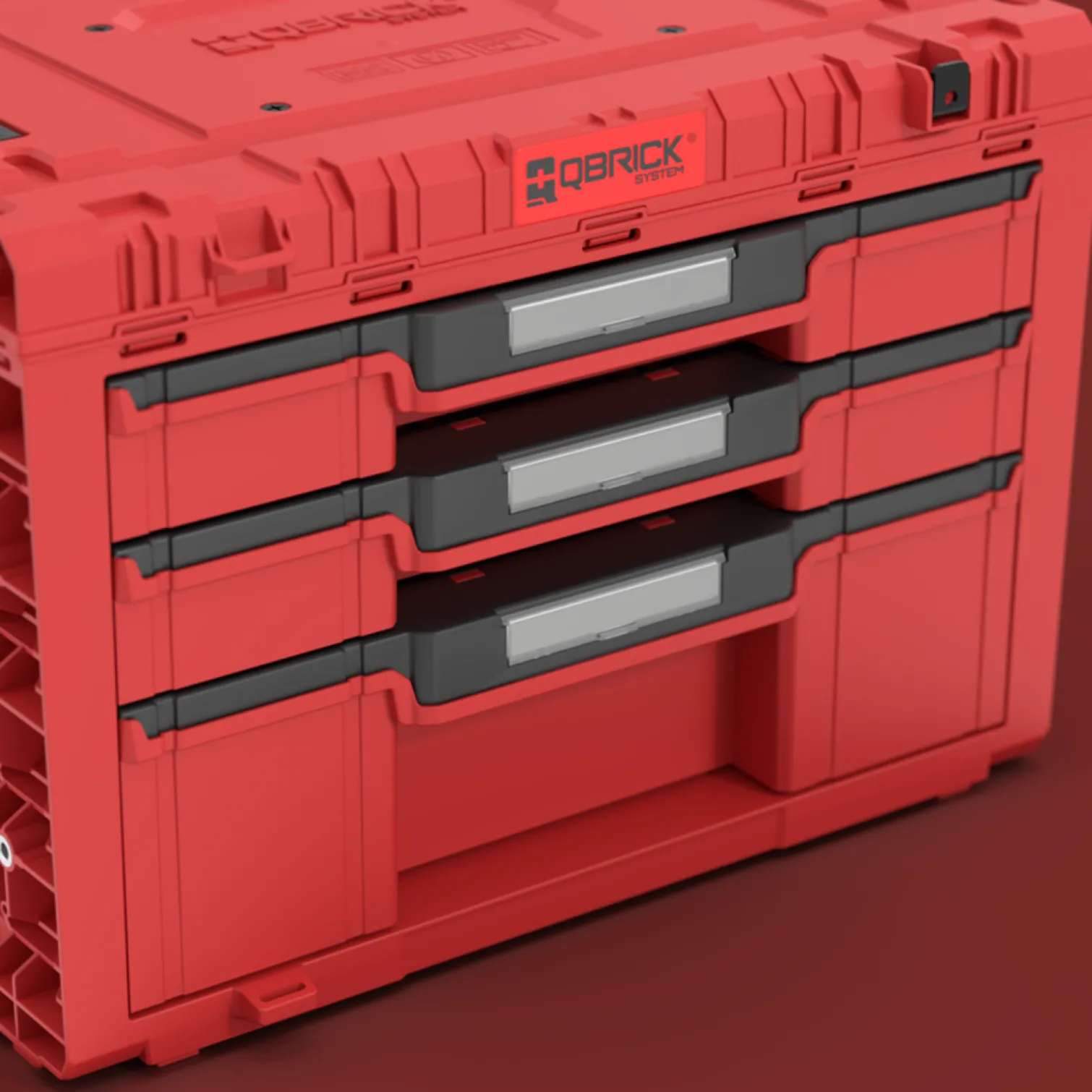 Skrzynka z szufladami Qbrick System PRIME DRAWER 3 TOOLBOX EXPERT RED Ultra HD Custom